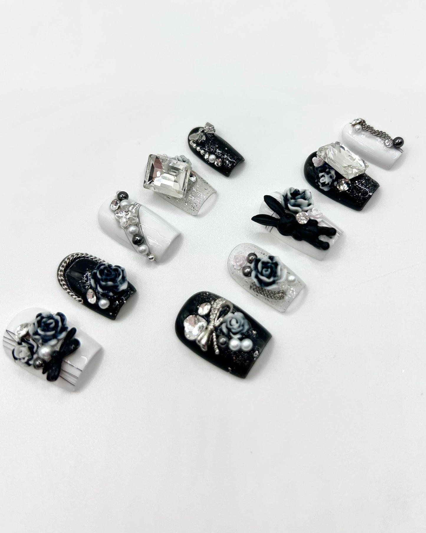 Dark Elegance Handcrafted Mani in Minutes Press on Nails