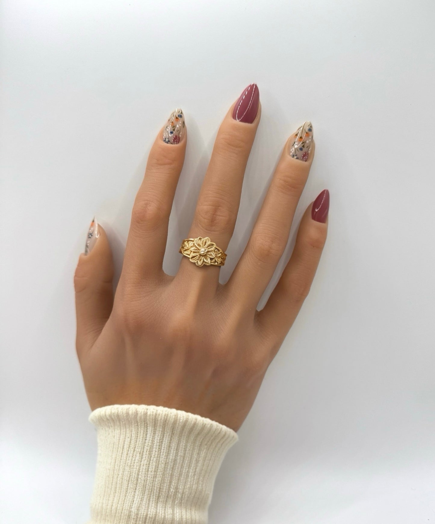 Maple Blossom Mani in Minutes Press on Nails