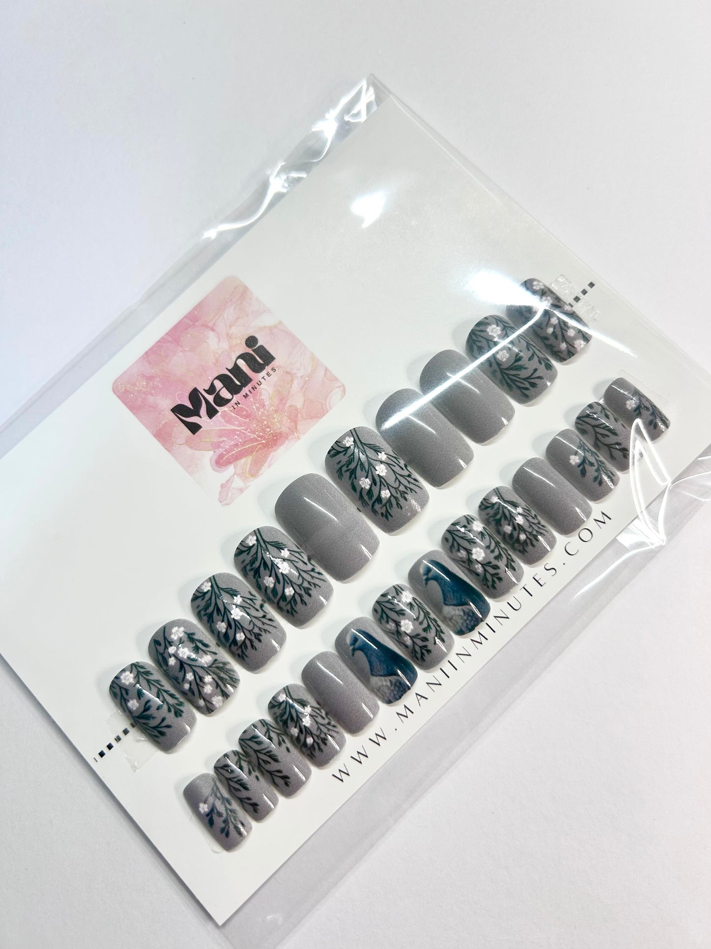 Perched In Petals Mani in Minutes Press on Nails