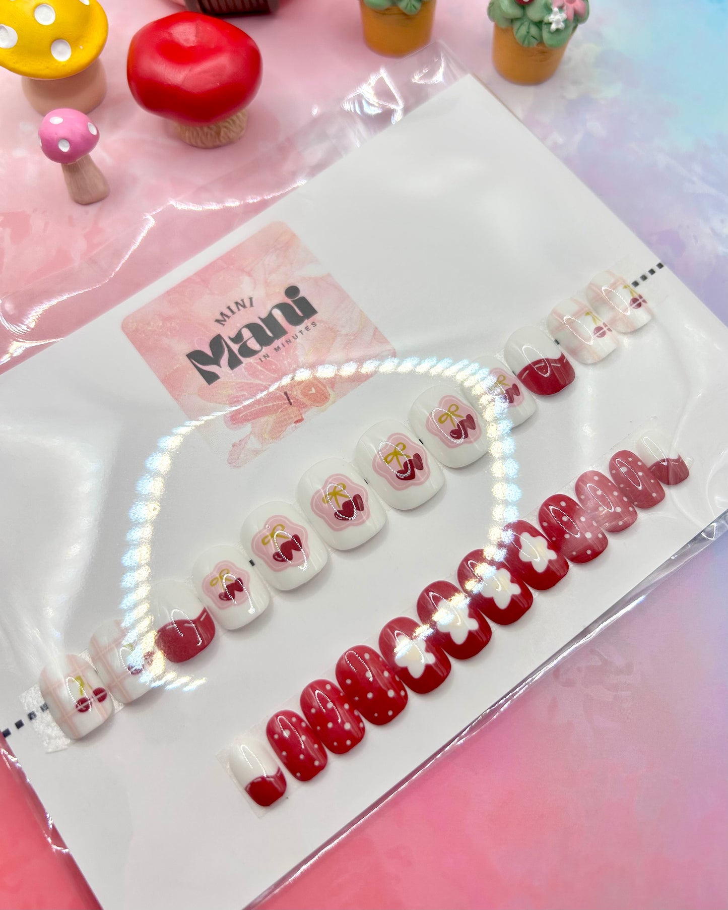 Mini Cherry Love Mani in Minutes Mini Press on Nails