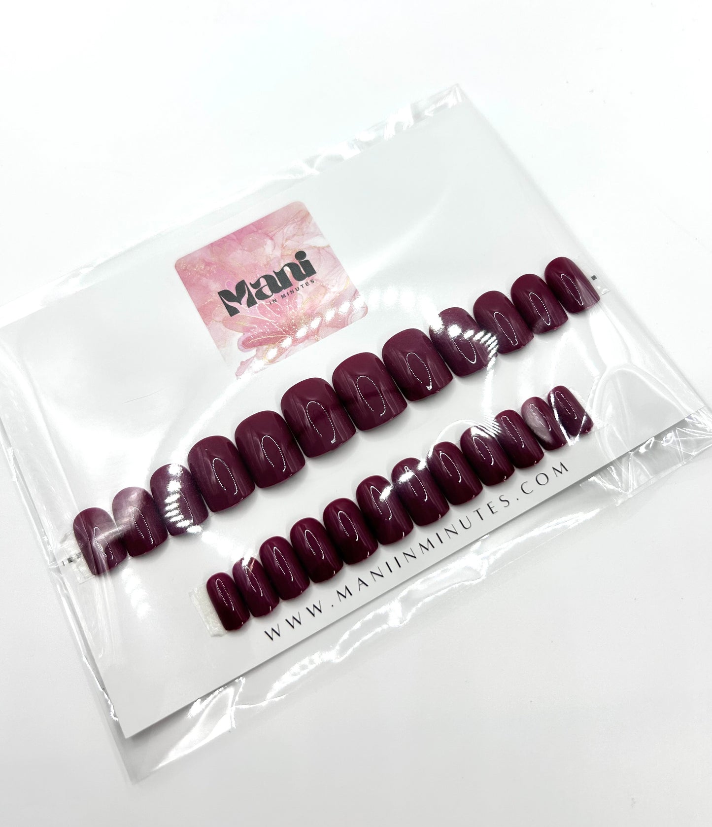 Rich Fig Mani in Minutes Press on Nails