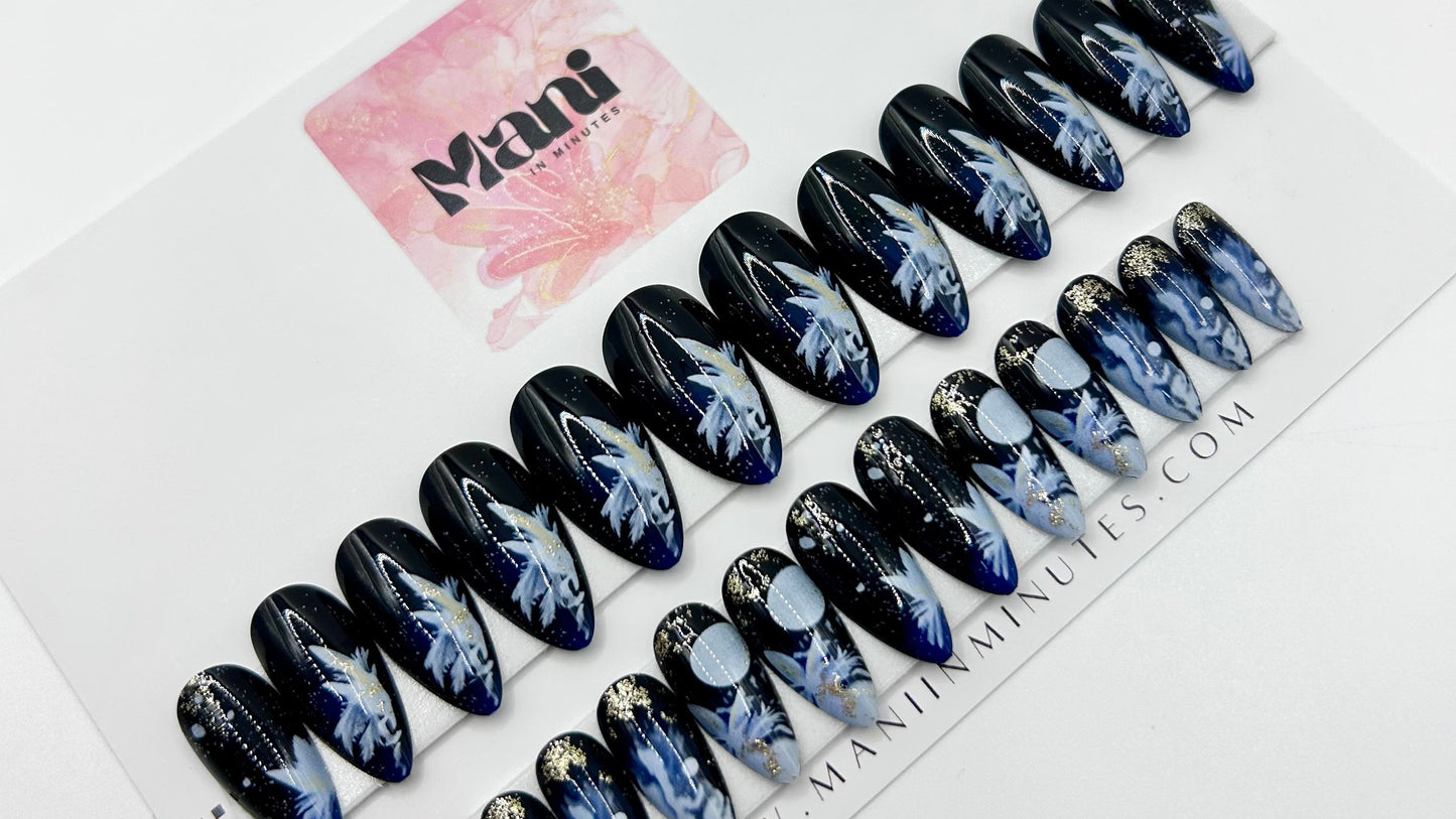 Blue Moon Mani in Minutes Press on Nails
