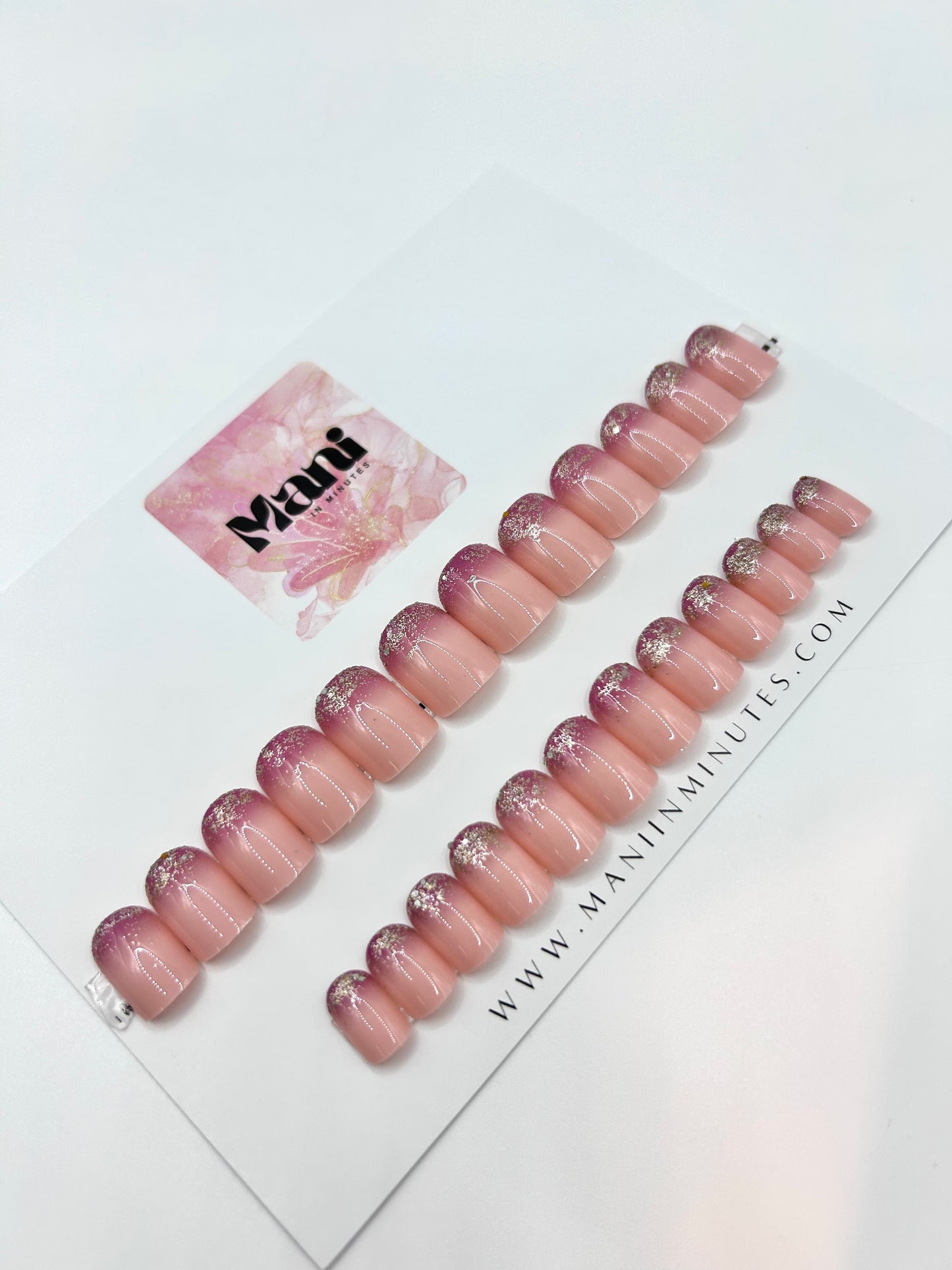 Pink Sparkle Mani in Minutes Press on Nails