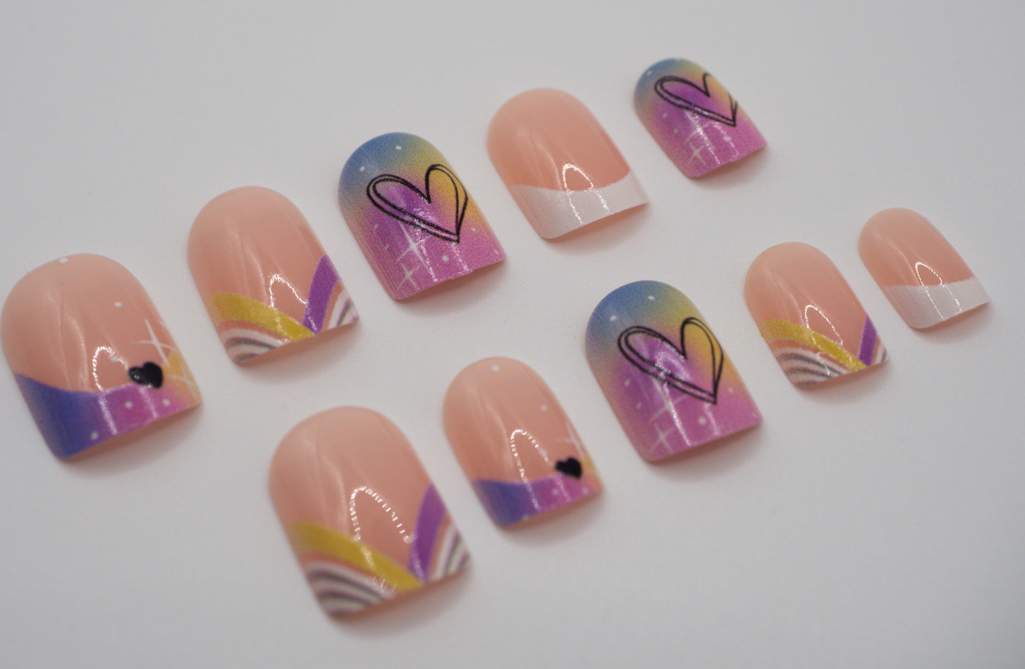 Candy Heart Ombre Mani in Minutes Press on Nails