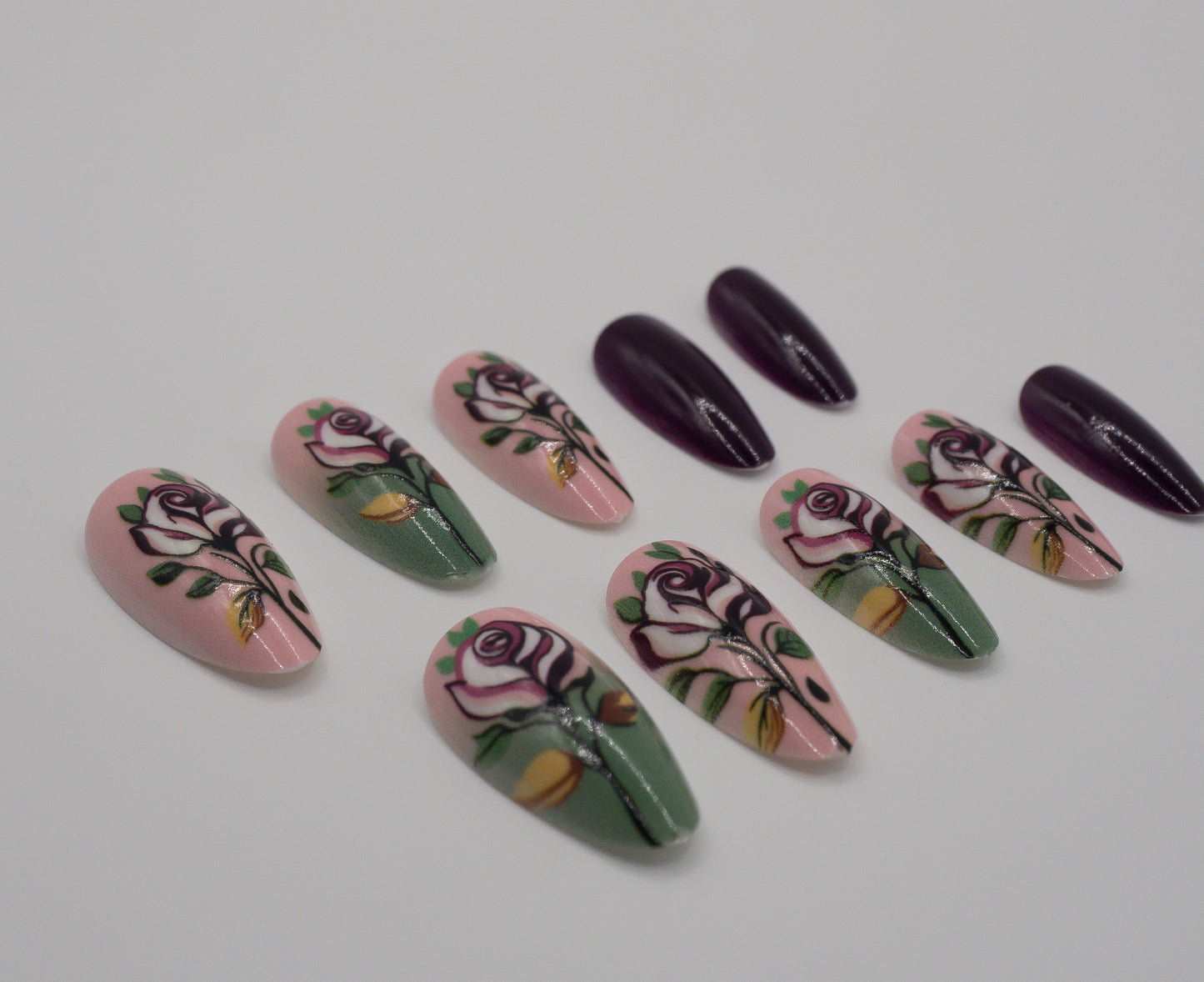 Modern Rose Garden Mani in Minutes Press on Nails