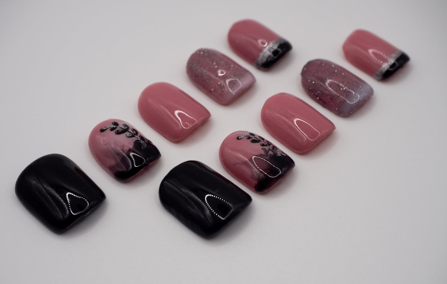 Blush Noir Handcrafted Mani in Minutes Press on Nails