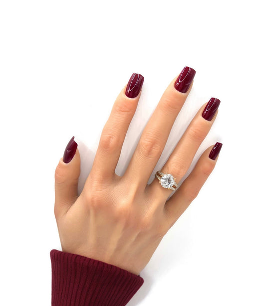 Rich Fig Mani in Minutes Press on Nails