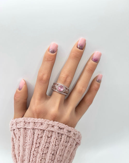 Pink Sparkle Mani in Minutes Press on Nails