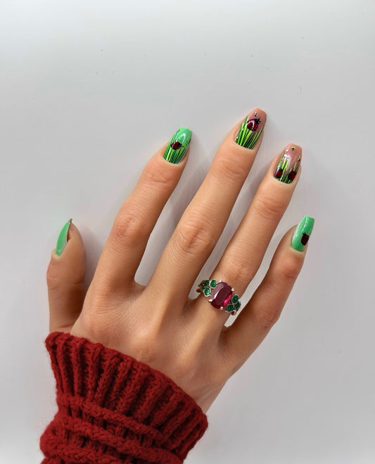 Lovebug Ladybug Mani in Minutes Press on Nails