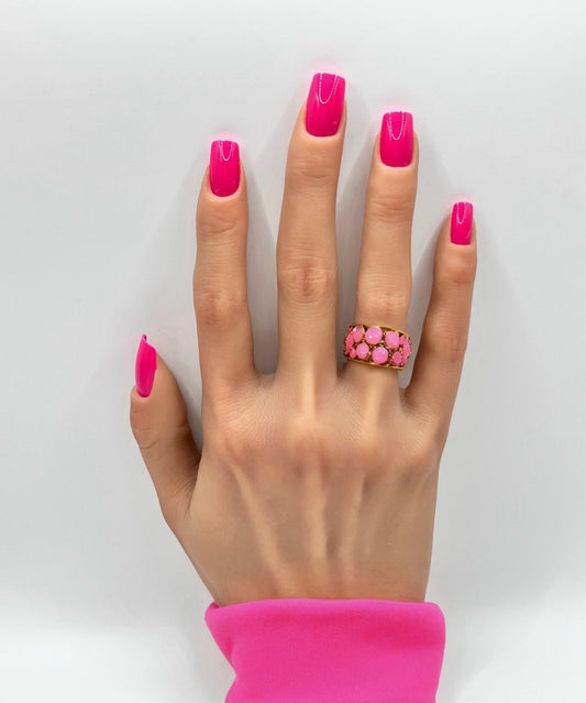 Fuchsia Fancy Mani in Minutes Press on Nails