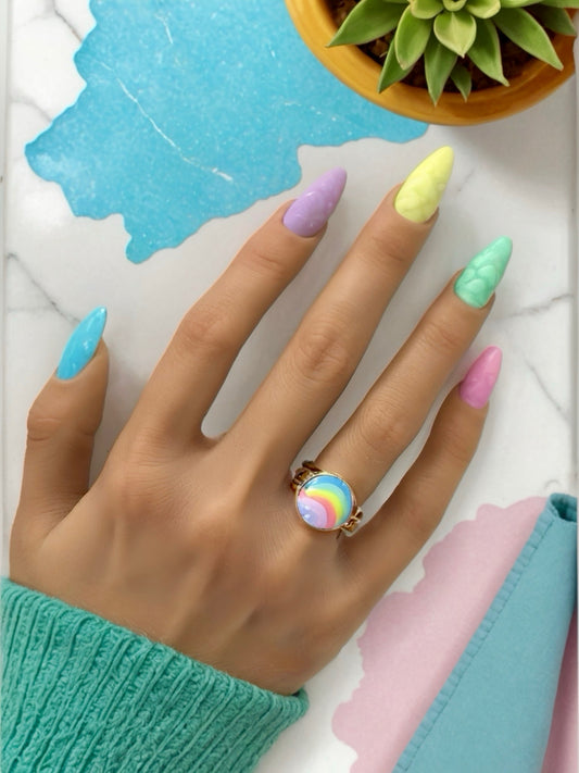 Pastel Puff Love Handcrafted Mani in Minutes Press on Nails