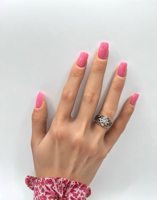 Strawberry Sorbet Mani in Minutes Press on Nails