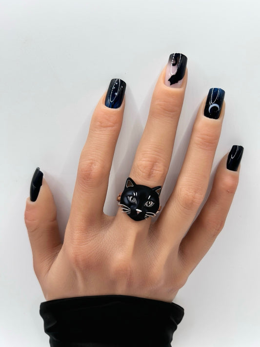 Midnight Whiskers Mani in Minutes Press on Nails