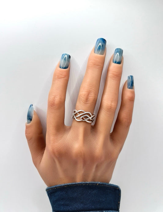 Blue Marble Magic Mani in Minutes Press on Nails