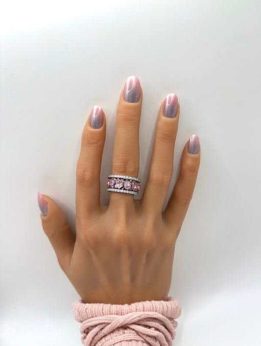 Pink Aura Mani in Minutes Press on Nails