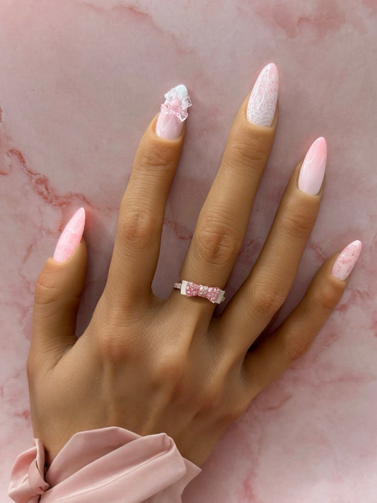 Blush Bloom Glam Handcrafted Mani in Minutes Press on Nails