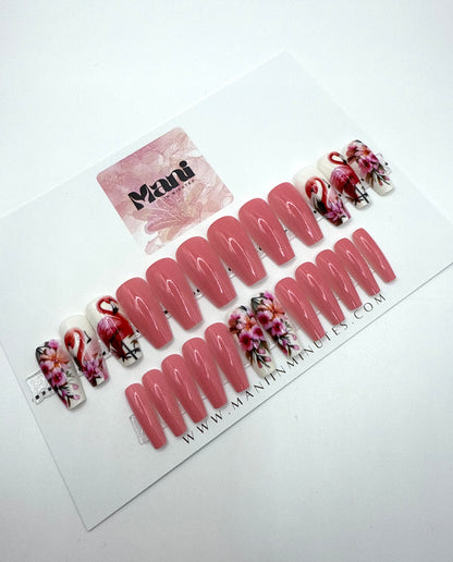 Flamingo Flare Mani in Minutes Press on Nails