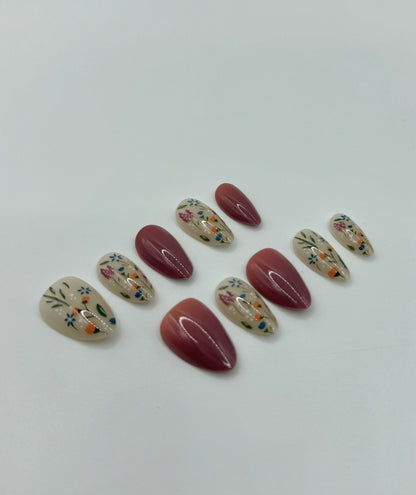 Maple Blossom Mani in Minutes Press on Nails