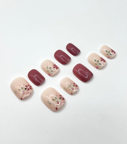 Earthy Blossoms Mani in Minutes Press on Nails