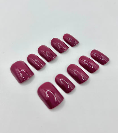Rich Fig Mani in Minutes Press on Nails