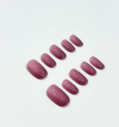 Muted Mulberry Mani in Minutes Press on Nails