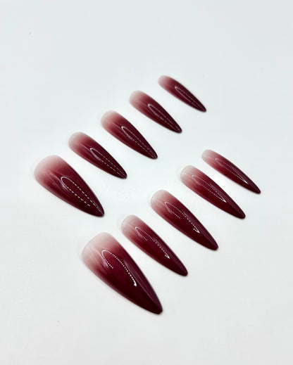 Cherry Ombre Mani in Minutes Press on Nails