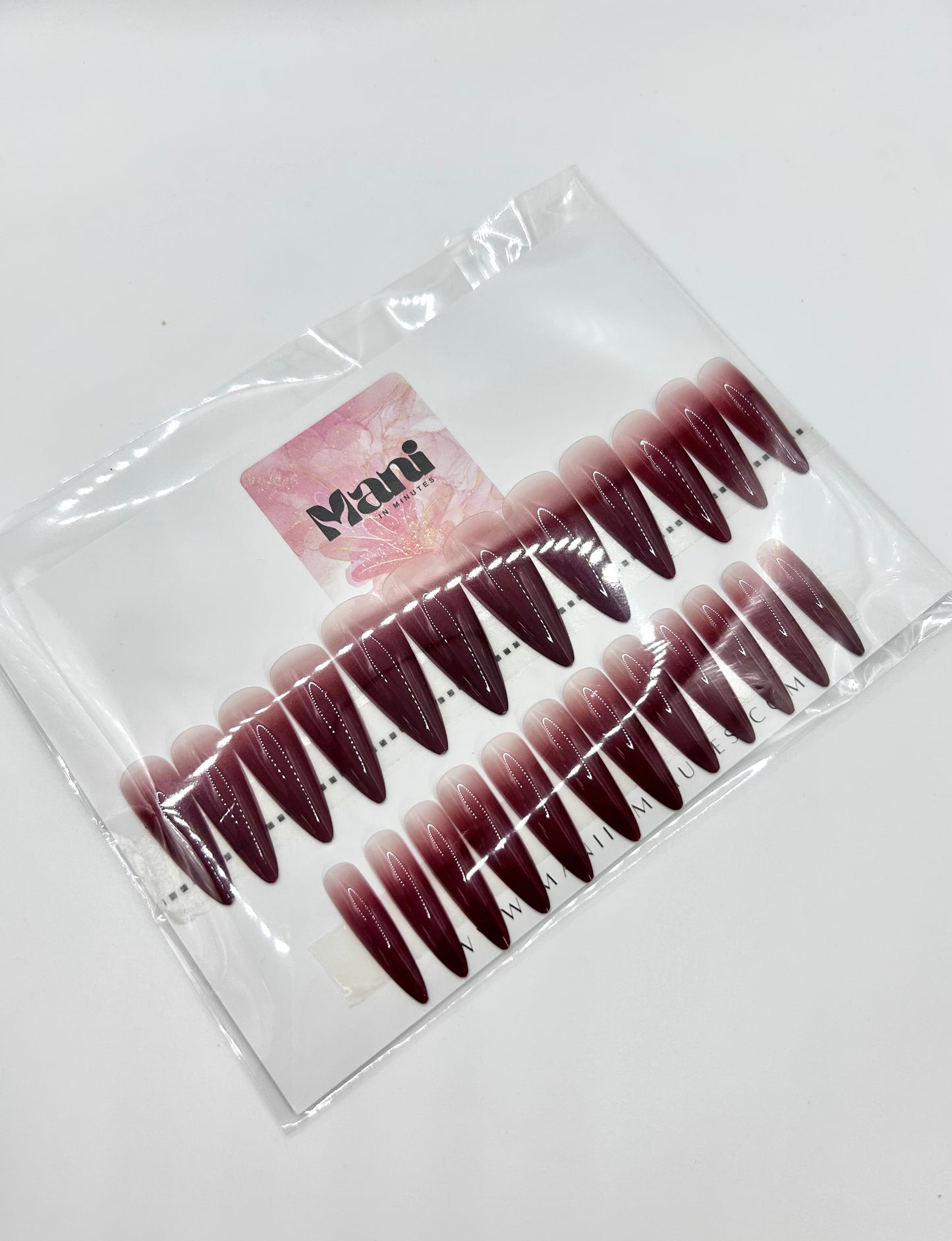 Cherry Ombre Mani in Minutes Press on Nails