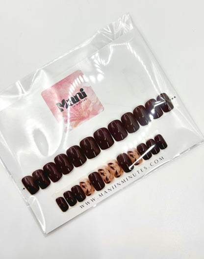 Chocolate & Gold Mani in Minutes Press on Nails