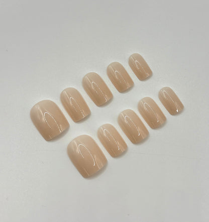 Silk Slip sheer nude press-on nails with natural glossy finish – Mani in Minutes