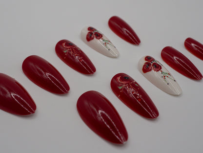 Roses and Roses Mani in Minutes Press on Nails
