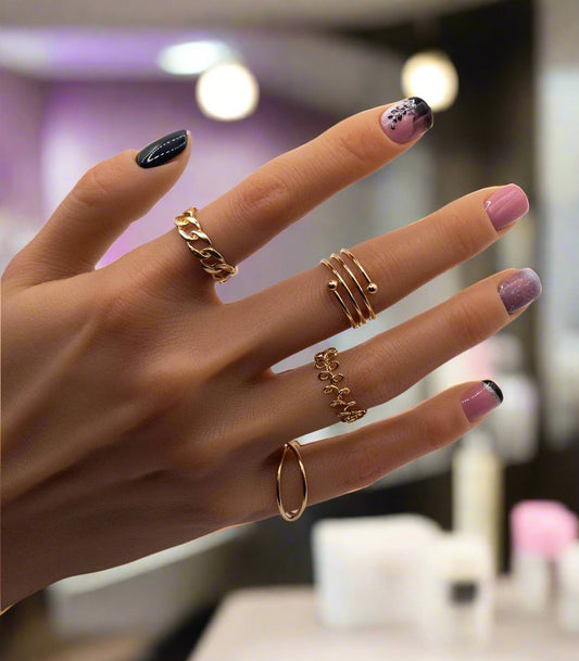 Blush Noir Handcrafted Mani in Minutes Press on Nails