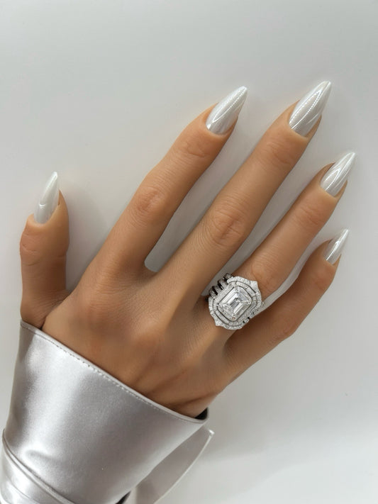 Frosted Chrome Mani in Minutes Press on Nails