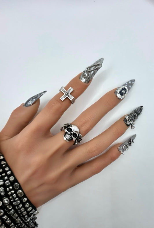 Sinister Grin Handcrafted Mani in Minutes Press on Nails